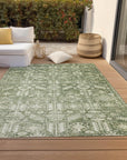 Laearis Green Washable Indoor-Outdoor Rug