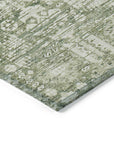 Laearis Green Washable Indoor-Outdoor Rug