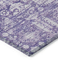 Laearis Purple Washable Indoor-Outdoor Rug