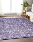 Laearis Purple Washable Indoor-Outdoor Rug