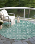 Laearis Teal Washable Indoor-Outdoor Rug