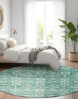 Laearis Teal Washable Indoor-Outdoor Rug