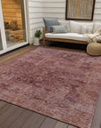 Laeon Red Washable Indoor-Outdoor Rug