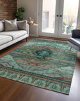 Addison Rugs Maeain Teal Washable Indoor-Outdoor Rug