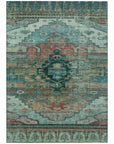 Addison Rugs Maeain Teal Washable Indoor-Outdoor Rug