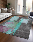 Addison Rugs Maearis Teal Washable Indoor-Outdoor Rug