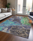 Addison Rugs Maeon Blue Washable Indoor-Outdoor Rug