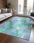 Addison Rugs Naelain Teal Washable Indoor-Outdoor Rug