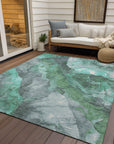 Addison Rugs Naelien Teal Washable Indoor-Outdoor Rug
