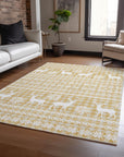 Addison Rugs Quaas Gold Washable Indoor-Outdoor Rug