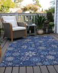 Addison Rugs Quaon Navy Washable Indoor-Outdoor Rug