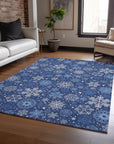 Addison Rugs Quaon Navy Washable Indoor-Outdoor Rug