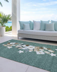 Raeain Blue Washable Indoor-Outdoor Rug