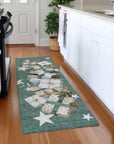 Raeain Blue Washable Indoor-Outdoor Rug