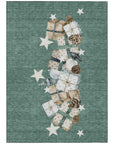 Raeain Blue Washable Indoor-Outdoor Rug