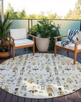 Raeara Ivory Washable Indoor-Outdoor Rug