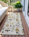 Raeara Ivory Washable Indoor-Outdoor Rug