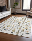 Raeara Ivory Washable Indoor-Outdoor Rug
