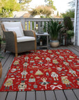 Raeara Red Washable Indoor-Outdoor Rug