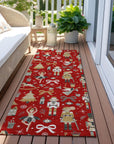 Raeara Red Washable Indoor-Outdoor Rug