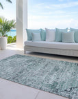 Addison Rugs Raeor Teal Washable Indoor-Outdoor Rug
