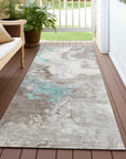 Saelira Teal Washable Indoor-Outdoor Rug