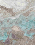 Saelira Teal Washable Indoor-Outdoor Rug