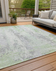 Taelara Green Washable Indoor-Outdoor Rug