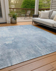 Taelion Blue Washable Indoor-Outdoor Rug
