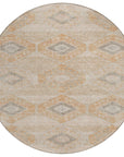 Uraain Orange Washable Indoor-Outdoor Rug