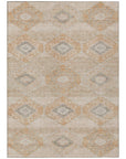 Uraain Orange Washable Indoor-Outdoor Rug
