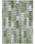 Addison Rugs Angled Checks Green Washable Indoor-Outdoor Rug