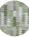 Addison Rugs Angled Checks Green Washable Indoor-Outdoor Rug