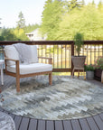 Angled Checks Taupe Washable Indoor-Outdoor Rug