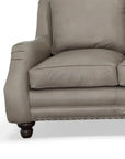 Bach Grey Leather Couch Benchmade In the USA -- view 4