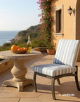Telescope Belle Isle Deep Seat Cushion Armless Outdoor Cafe Chair 2PC