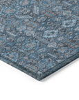 Bohemian Blue Washable Indoor-Outdoor Rug
