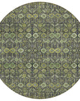 Bohemian Green Washable Indoor-Outdoor Rug