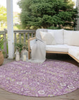 Bohemian Lavender Washable Indoor-Outdoor Rug