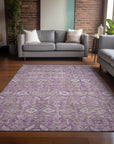 Bohemian Lavender Washable Indoor-Outdoor Rug