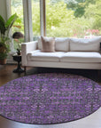 Bohemian Purple Washable Indoor-Outdoor Rug