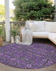 Bohemian Purple Washable Indoor-Outdoor Rug