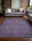 Bohemian Purple Washable Indoor-Outdoor Rug