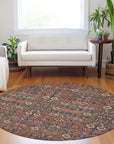 Bohemian Red Washable Indoor-Outdoor Rug