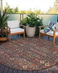 Bohemian Red Washable Indoor-Outdoor Rug