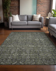 Bohemian Taupe Washable Indoor-Outdoor Rug