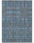 Bohemian Teal Washable Indoor-Outdoor Rug