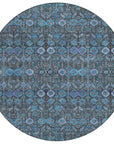 Bohemian Teal Washable Indoor-Outdoor Rug
