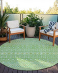 Boho Green Washable Indoor-Outdoor Rug
