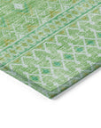 Boho Green Washable Indoor-Outdoor Rug